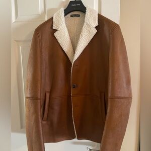 Paisley & Gray Brown Jacket with White Sherpa Collar